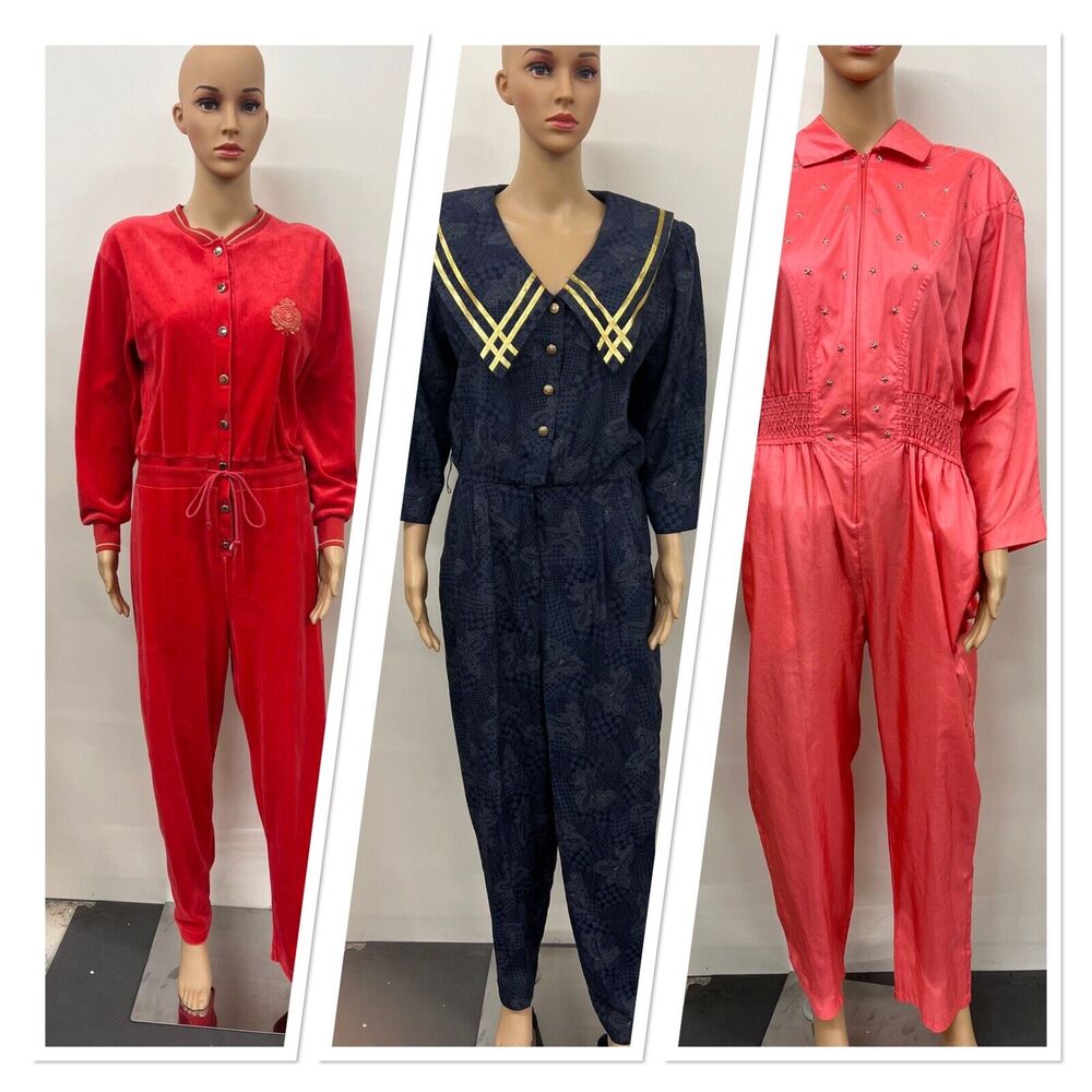 Lot of 3 Jumpsuits Joan Walters-10, S.L. Fashions-12, SK & Company-Medium Chrty